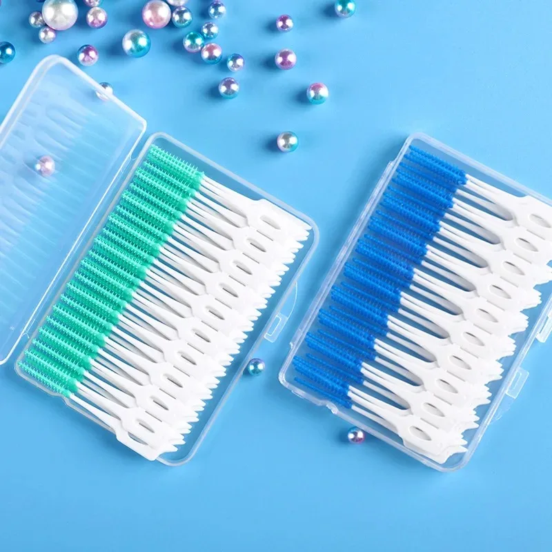 

Interdental Brushes Silicone Toothpicks Teeth Floss Oral Hygiene Teeth Cleaning Soft Bristle Clean Between Teeth Toothbrush