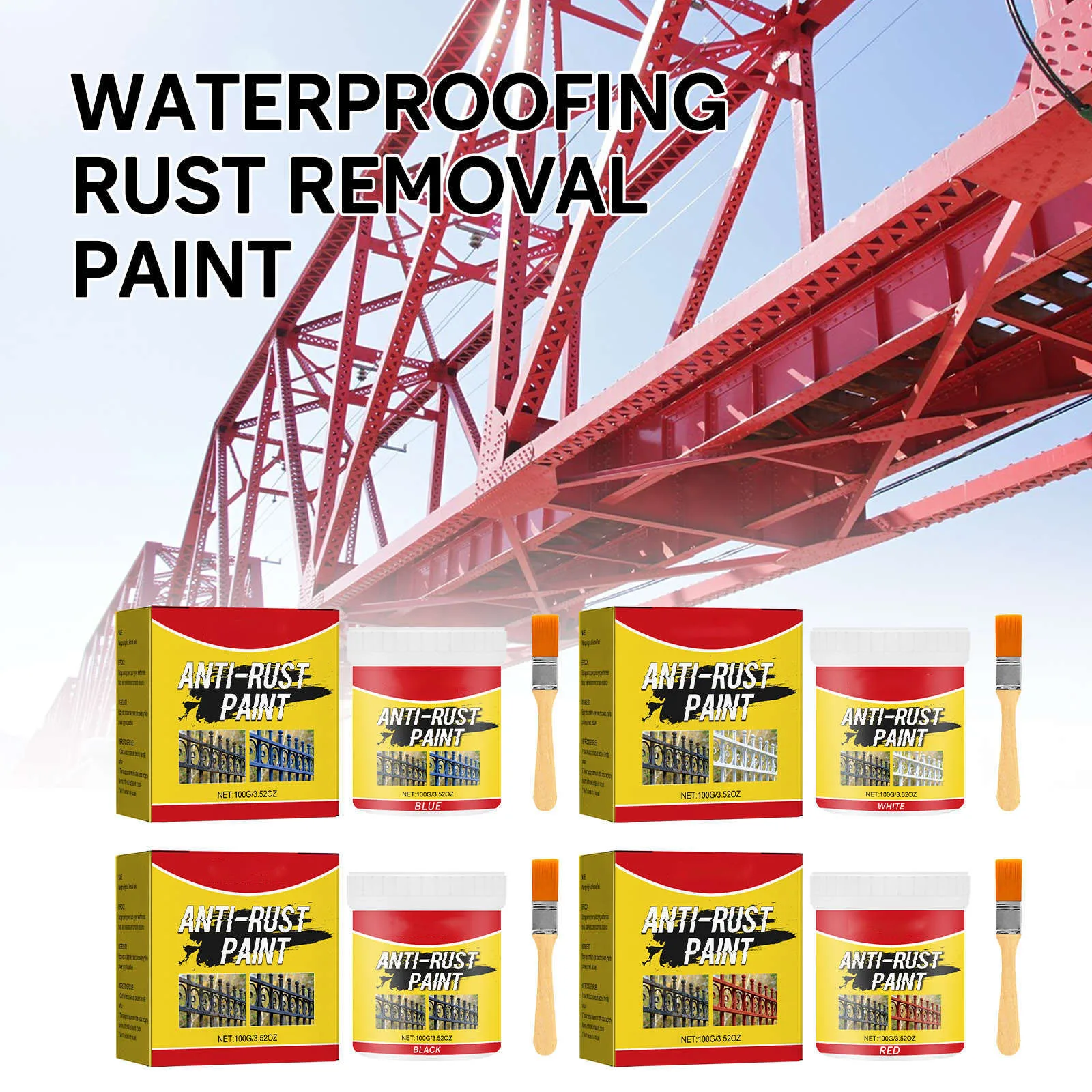 100g Rust Removal Paint Anti-Corrosion Rust Prevention Refurbishment Metal Rust Remover For Car Iron Door Railings New