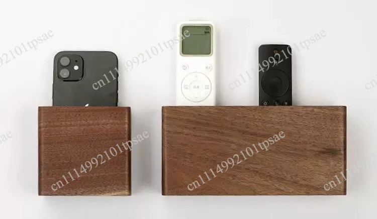 Wooden wall mounted remote control bracket, no drilling required, easy to store, saves equipment space