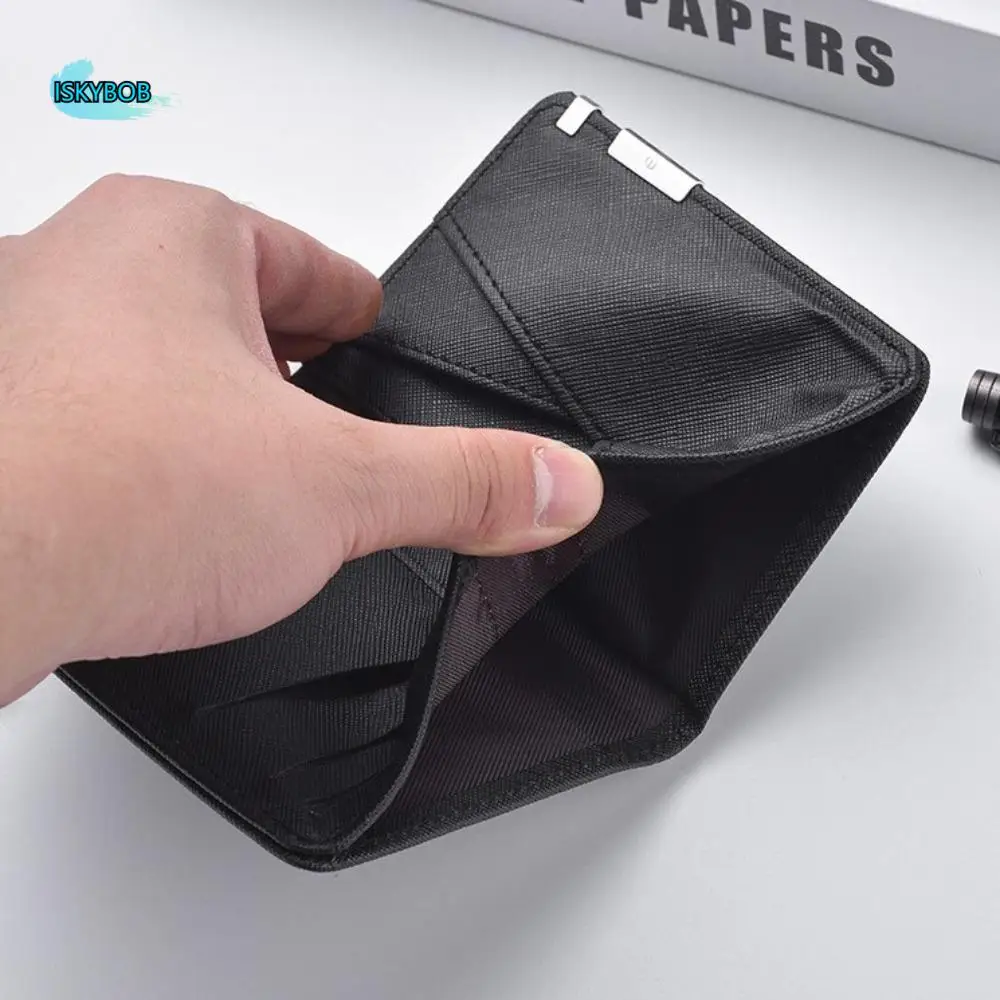 

Casual PU Men's Short Wallet Fold Multi-card Slots Male Leather Purse Cash Bag Solid Color Card Holder Shopping