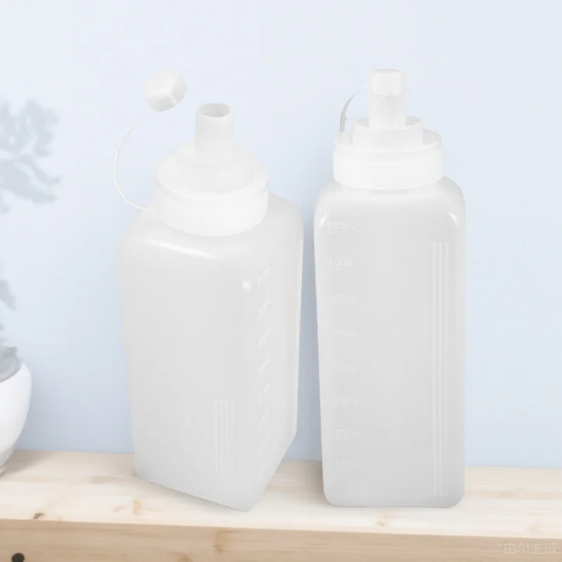 

2pcs 800Ml Large Empty Squeeze Bottles For Ketchup Mustard Oil Sauce Dispenser Kitchen Bbq Salad Dressing Drizzle Bottle Plastic