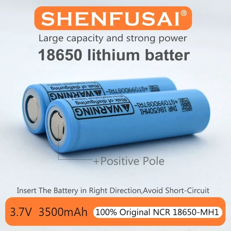 3.7V 3500mAh 18650 MH1 lithium battery with large capacity, used for wireless mouse, alarm clock, game console, flashlight