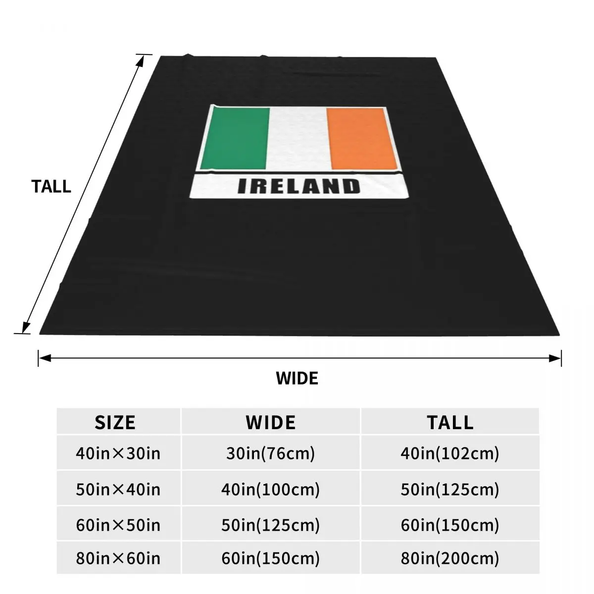 Warm Soft Blanket Decorative Ireland Irish Flag Throw Blanket Flannel Bedspread For Outdoor Street Trend Sofa Bed Cover