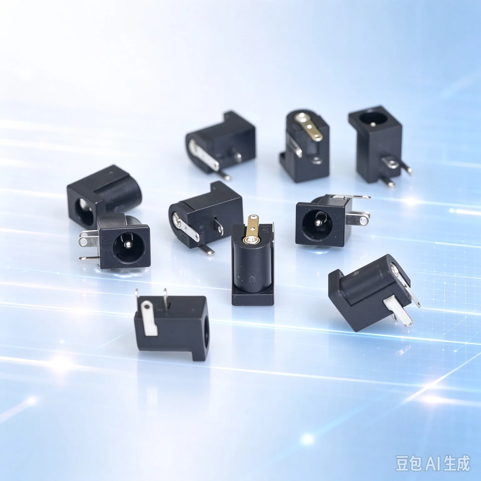 Parts for 10PCS DC005 5.5*2.1mm 3Pin In-Line High Temp Resistant DC Power Jack Socket