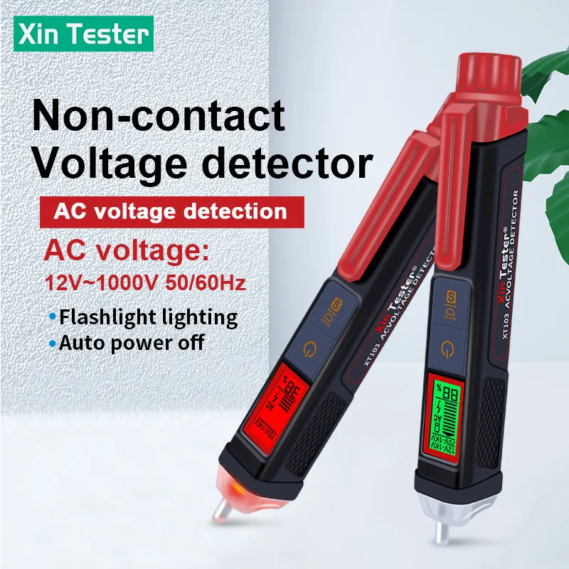 

Xin Tester XT103 Digital AC Voltage Detectors Non-Contact 12-1000V Current Pen Electric Test Pencil