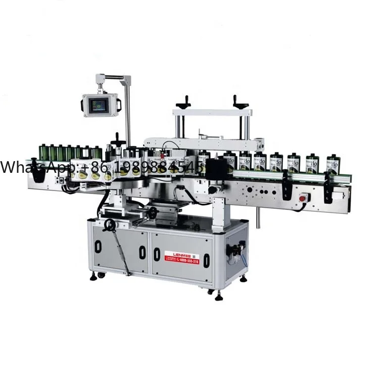 

High Precision Dual Side Round Bottle Labeling Machinery Cosmetic Applicator Printer Bottle Labeling Machine
