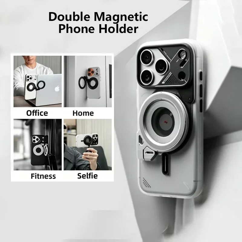 

Aluminum Alloy Magnetic Ring Phone Holder Ultra-thin Strong Magnetic Portable Adjustable Double-sided Magnetic Phone Holder