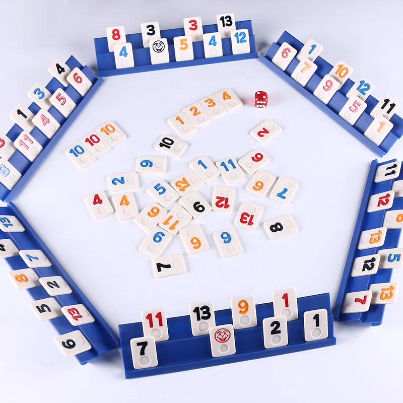 

106Pcs Classic Wooden Rummikub Game Portable Case 106 Tiles Rummy Cube Travel Set Classic Board Family Game