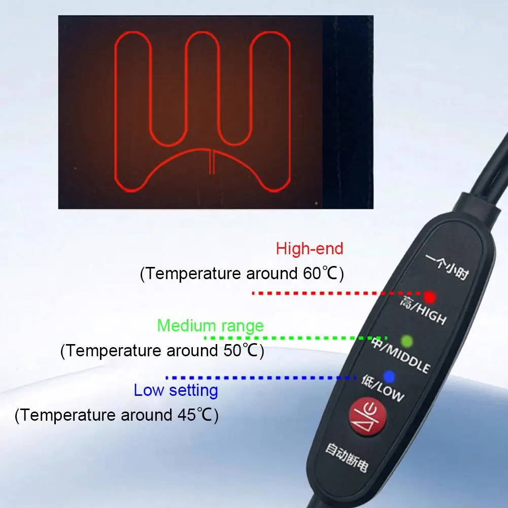 Smart Heated Handlebar Covers USB Powered 3-Level Temp Control Split-Type Magic Tape Heating Pads Anti-Freeze Motorcycle Winter