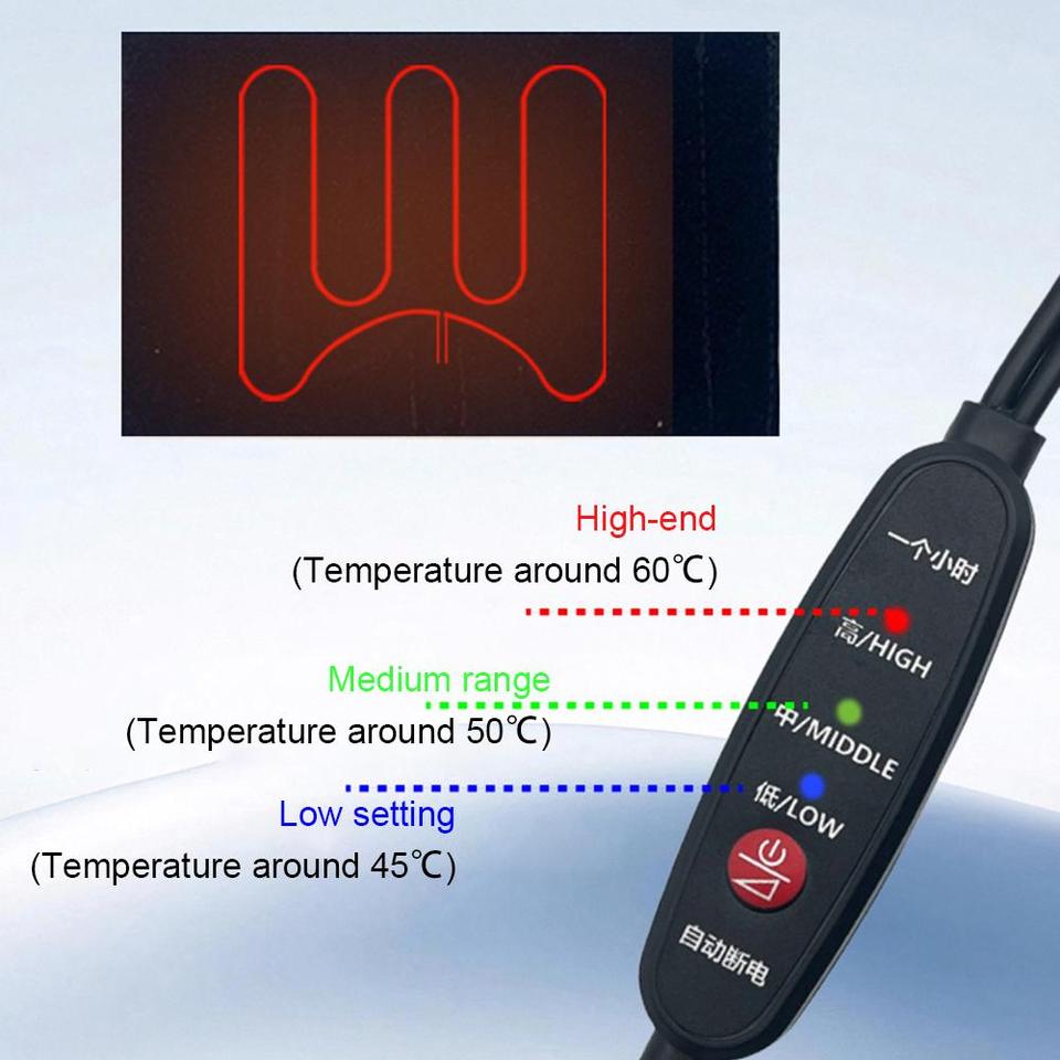  Smart Heated Handlebar Covers USB Powered 3-Level Temp Control Split-Type Magic Tape Heating Pads Anti-Freeze Motorcycle Winter 