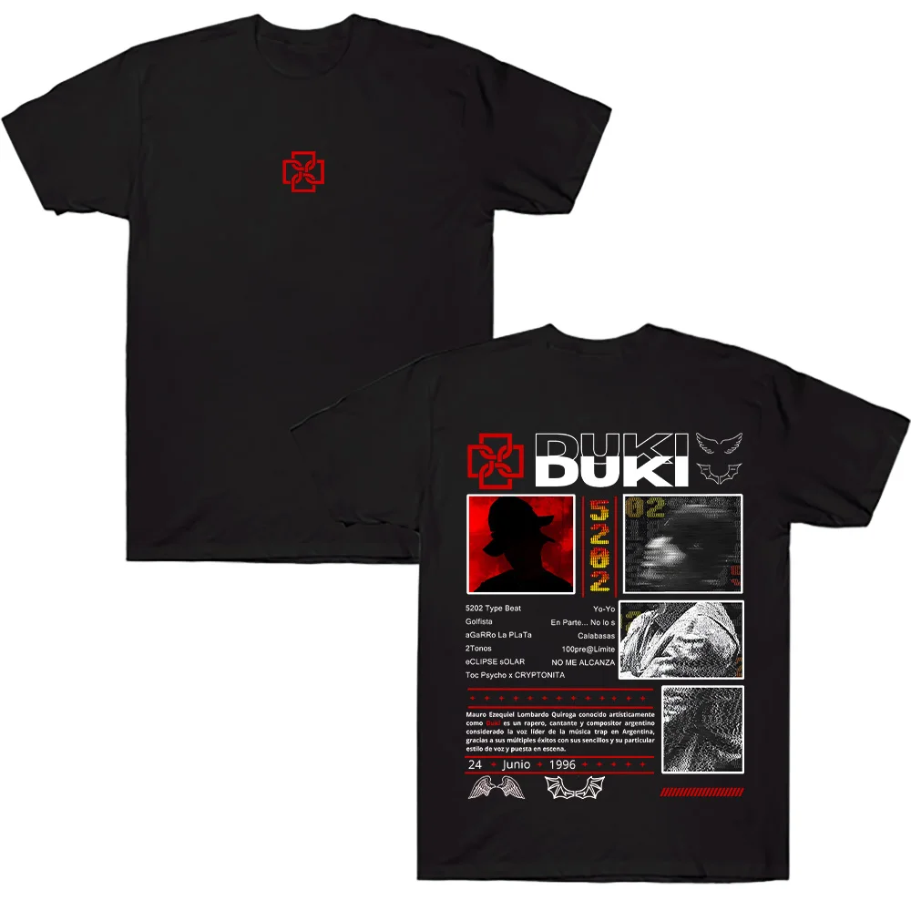 

Rapper Duki 5202 Hip Hop T-shirts Vintage Casual Streetwear Duki Fan Merch Tee Unisex Cotton Breathable Clothing High Street Top