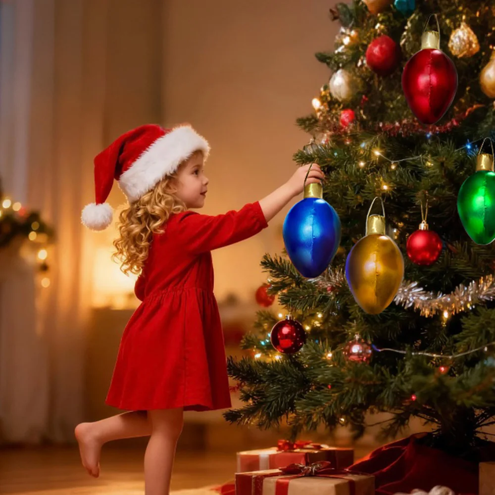 

Christmas Inflatable Fabric Cover Bulb Hanging Ornament Plastic Craft Holiday Decor