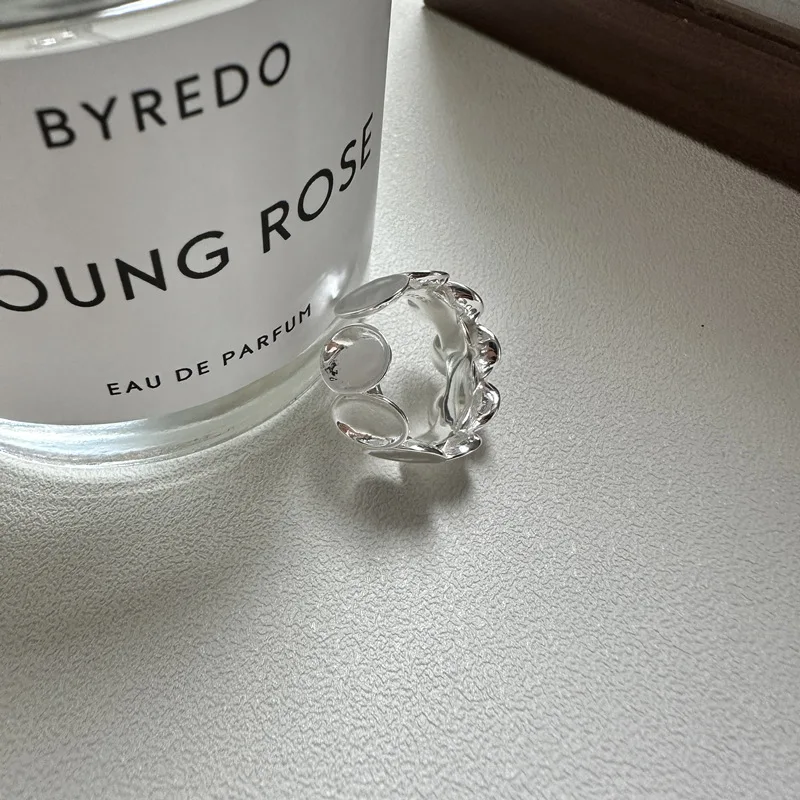 

Корейское модное кольцо из стерлингового серебра 925 пробы INS с текстурой тяжелой промышленности, свадебный подарок на помолвку, любимый блоггер, оптовая продажа