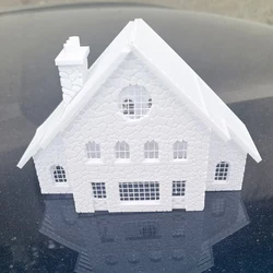 1/87 Ho scale model house hollow roof Field glue splicing military mountain landscape layout house model 3D printing