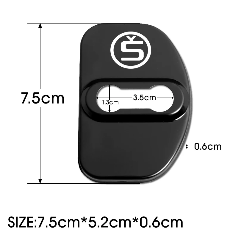 4PCS Door Lock Decoration Protection Cover Emblem case For Skoda Octavia Rapid Fabia S Logo A7 Superb KAMIQ Car-Styling