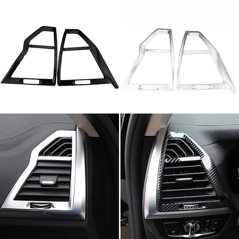 Car Front Air Conditioning Outlet Trim for BMW X3 X4 G01 G02 2018 - 2022 AC Vent Cover Decoration Sticker Interior Accessories