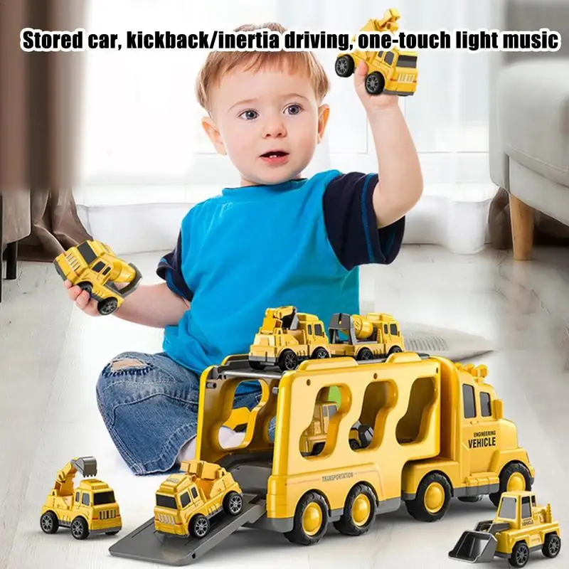 Petite voiture de transport intérieure avec lumières clignotantes pour enfants, jouet de camion de voiture, véhicule de simulation, jeu pour garçons