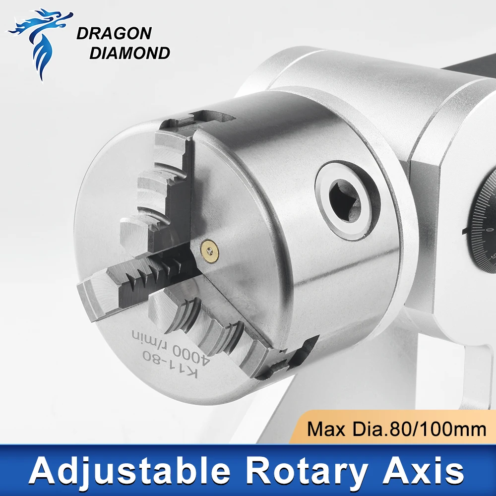 Rotary Attachment Dia.80/100mm Device Fixture Gripper Three Chuck Rotary Worktable for Laser Marking Parts Machine