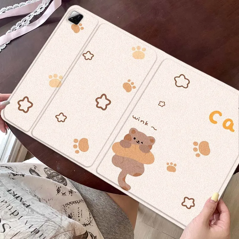 

Cute puppy and bear cartoon For Xiaomi Redmi Mi Pad 2 4 5 6 6s 7 8 11 12.5 12.4 11.2 8.7 SE Pro Plus Max Cover Tablet Case