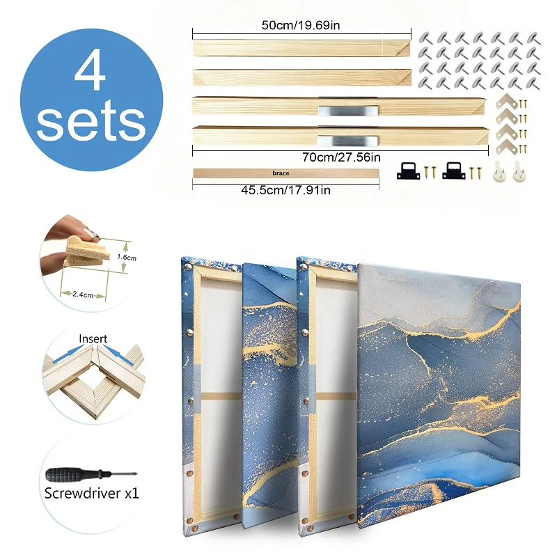 50x70cm Multi piece set Wooden Canvas Frames DIY Wood Bars Kit for Oil Painting Diamond Painting Art Home Decor Wall Frame