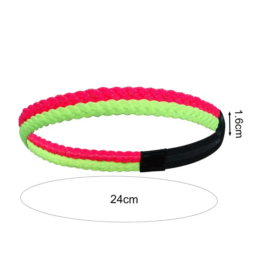 High Elasticity Headband Colorful Braided Sports Headband for Yoga Jogging Pilates High Elasticity Sweat Absorption Non-slip