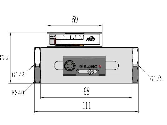 KFD20 Piston‑Type Flow Switch, Pointer Indication Flow Meter