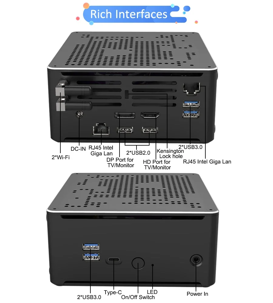 High quality Core i9 8950HK barebones Mini PC and DP high definition 19V Mini Desktop PC