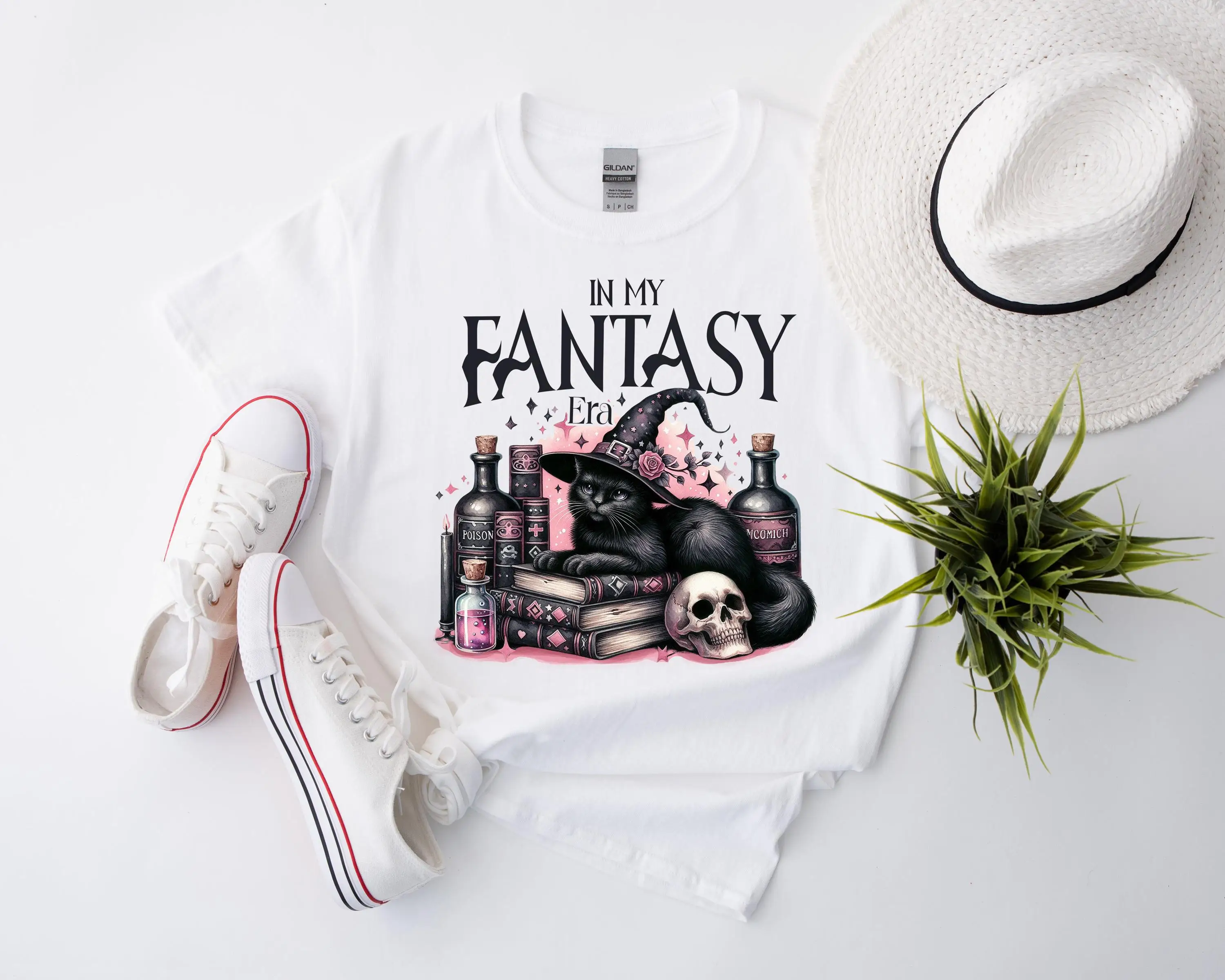 

Футболка In My Fantasy Era на Хэллоуин CaT Spooky Vibes, милый костюм любовника