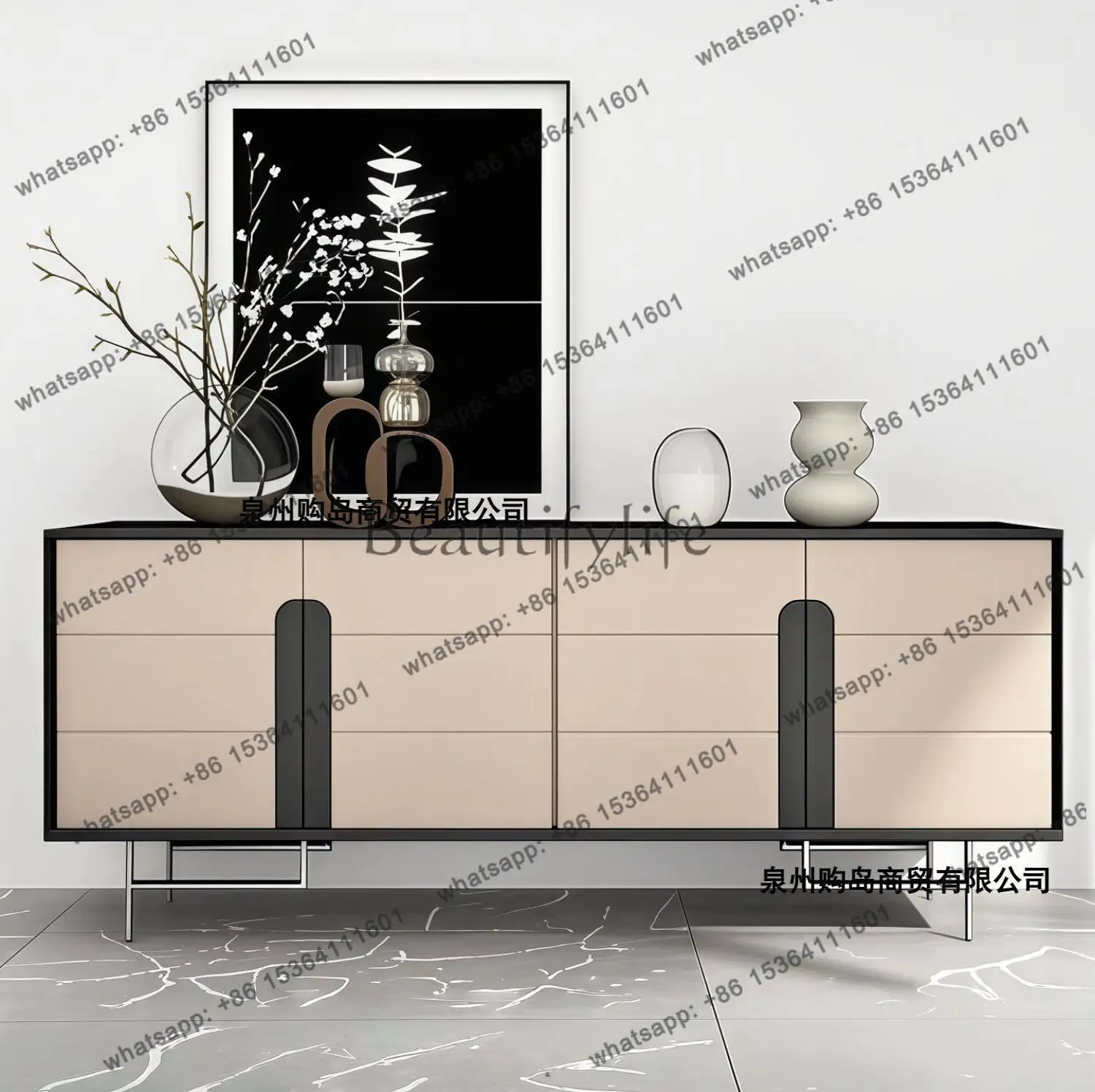 Original Italian minimalist paint dining side cabinet living room against the wall storage porch storage decorative cabinetFacto