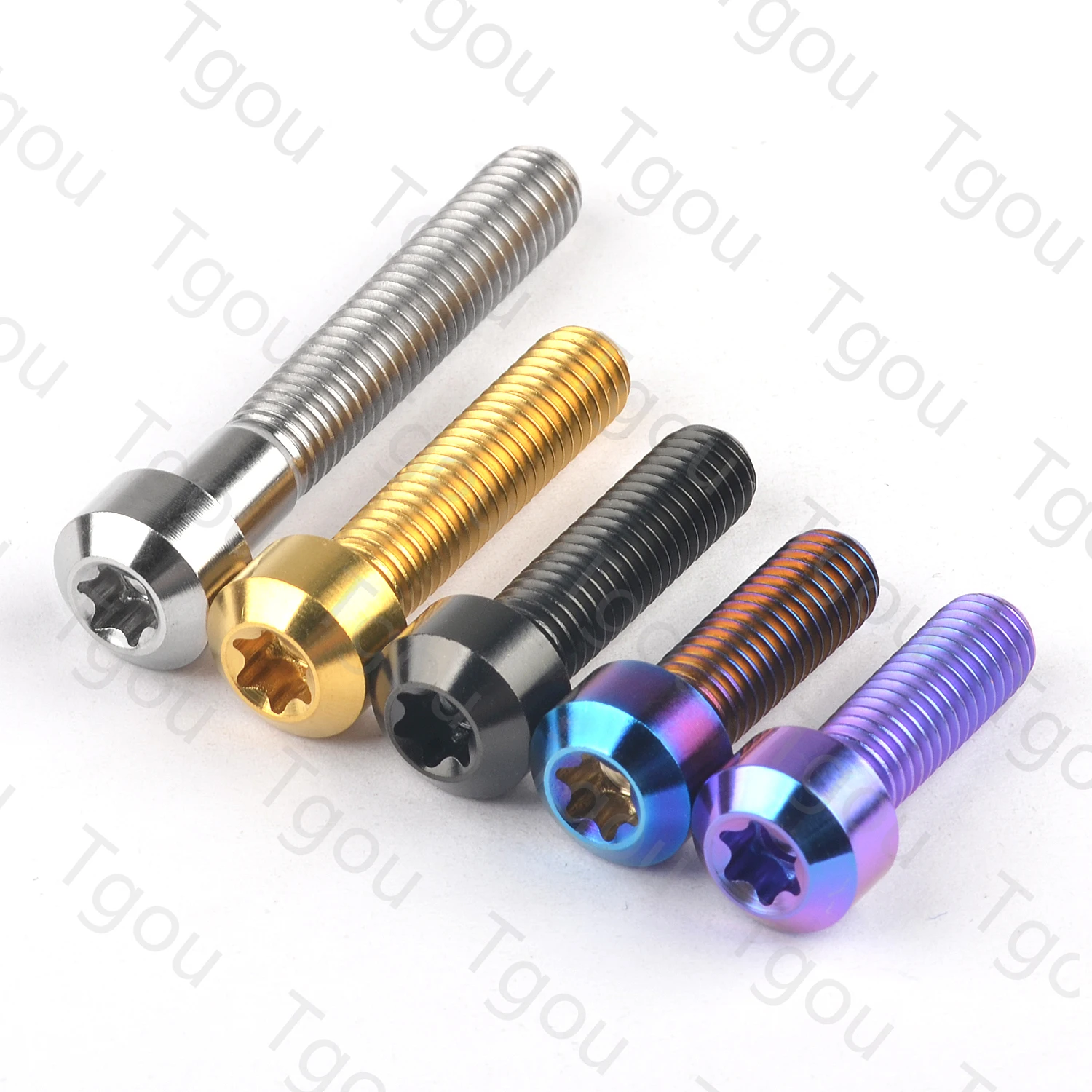 Tgou Titanium Bolt M8x10 15 20 25 30 35 40 45 50mm Torx T40 Screw for Motorcycle Bicycle Car 8pcs