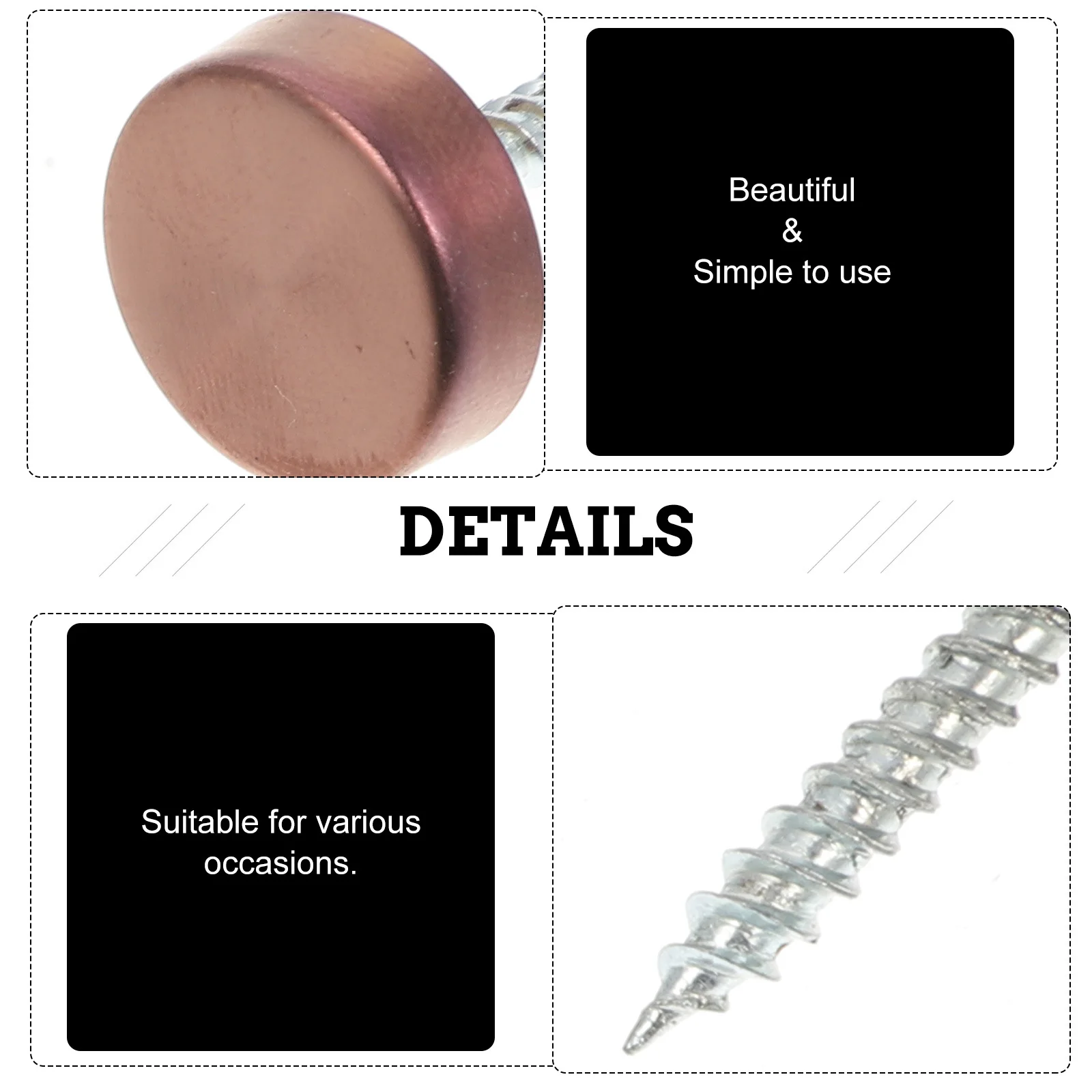 

8Sets Stainless Steel Decorative Screws Mirror Nail Covers for Glass Signs Acrylic Panels Advertising Boards Indoor Outdoor Use