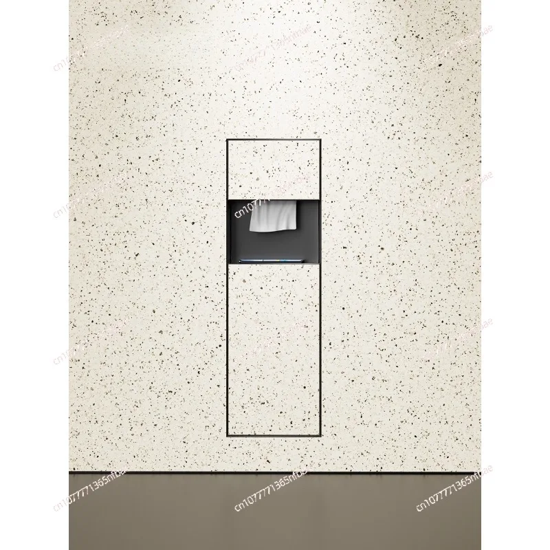 2025 Upgraded Stainless Steel Recessed Trash Can | In-Wall Tissue Box | Space-Saving for Small Bathrooms | Easy Install