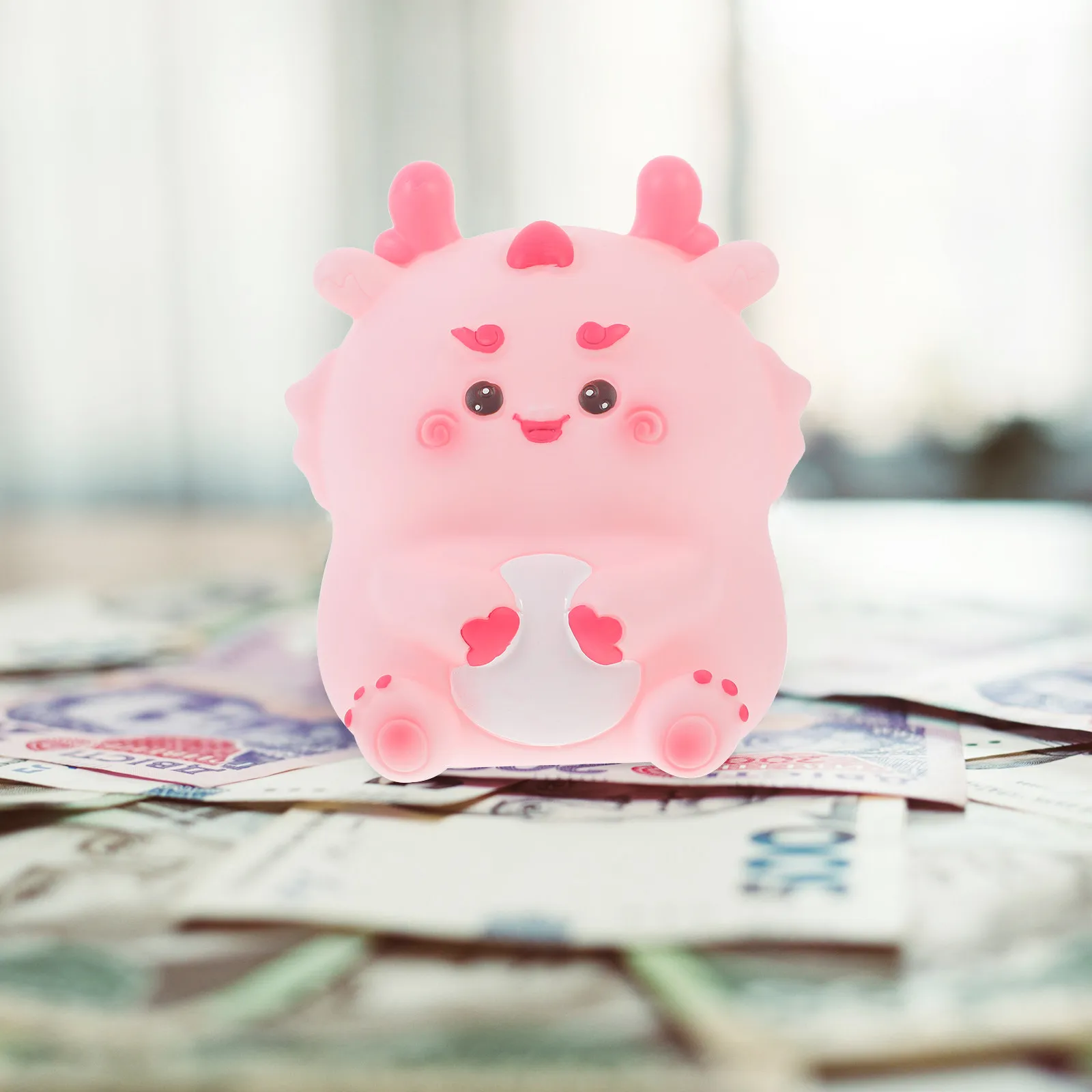 

Dragon Shaped Cute Vinyl Piggy Bank for Kids Coin and Bill Storage Decorative Money Box Cartoon Home Desk Decor Gift