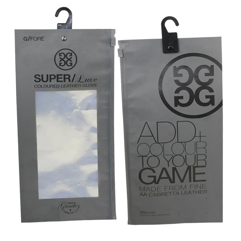 2025customized.Custom Eco Friendly Matte Surface Mylar Foil Glove Packing Pouch With Reclosable Zipper