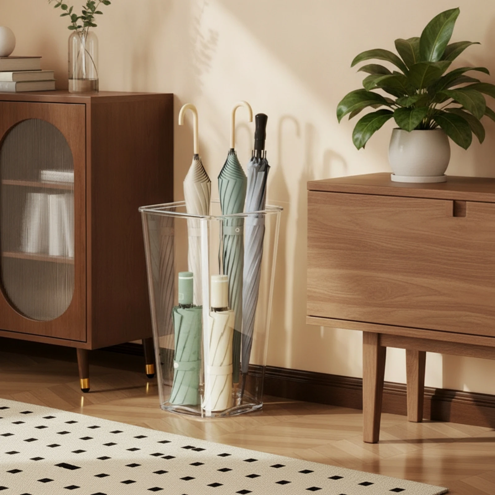 Umbrella Stand Rectangular Umbrella Holder with Open Top Organizer Minimalist Decorative for Entryway, Doorway