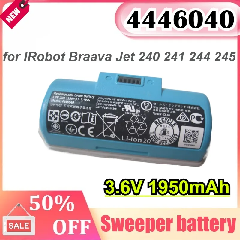 

4446040 BC674 Sweeper battery for IRobot Braava Jet 240 241 244 245 High Qualty 3.6V 1950mAh Cleaning Robot Battery