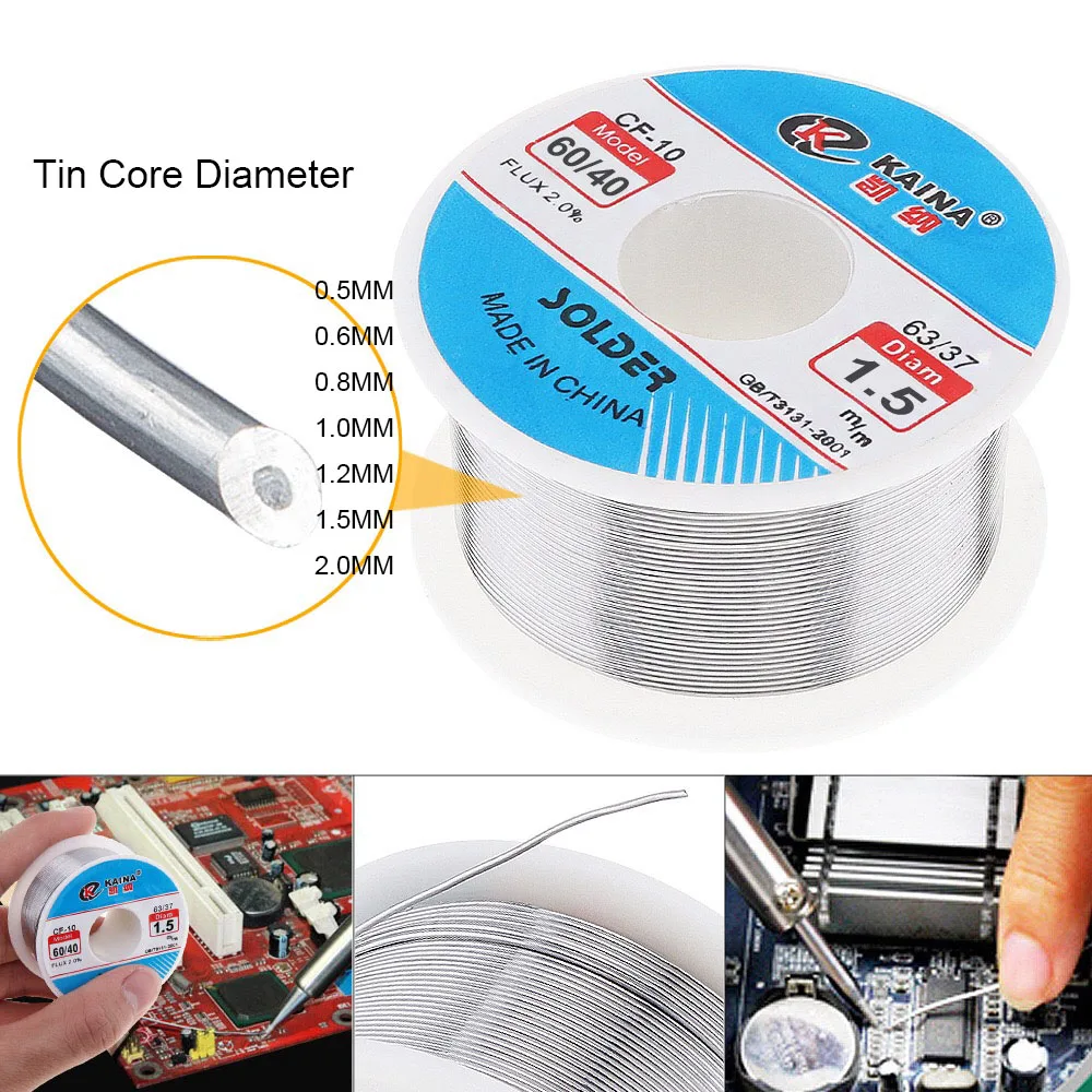 50G/100G High Brightness Solder Wire 0.5/0.6/0.8/1.0/1.2/1.5/2.0mm Roll Clean Rosin Welding Core Soldering Wire Flux Reel Tube