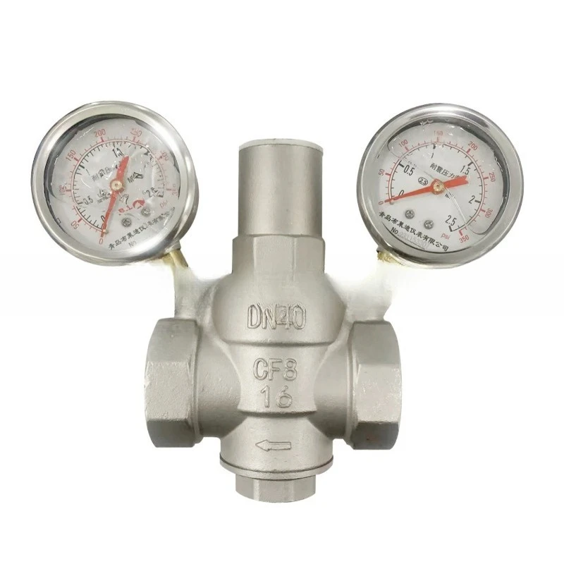 Y11X-16P double pressure gauge wire port stainless steel pressure   thread pilot-operated adjustable pressure stabilizing valve