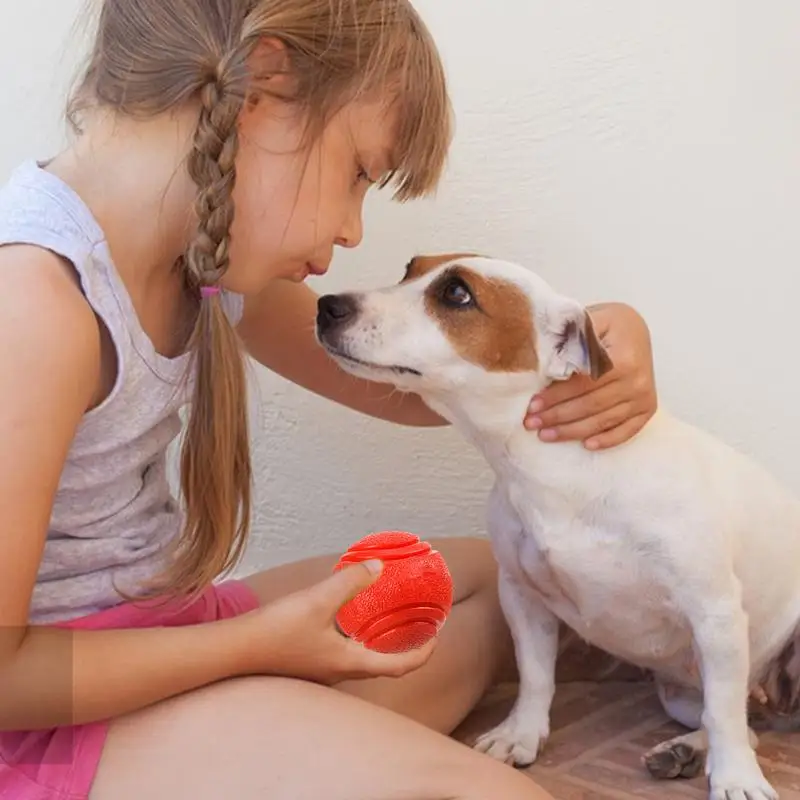 Interactive Dog Chew Ball Rubber Dog Balls Bouncy Puppy Pet Solid Hard Play Ball Fun Fetch Chew Teeth Cleaning Snack Ball Toys