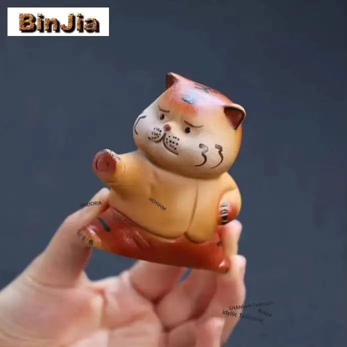 Yixing Purple Clay Tiger Tea Pet Traditional Tea Games Tea Figurine Play Toys Tea Statue Ornaments Cha Supplies Workmanship
