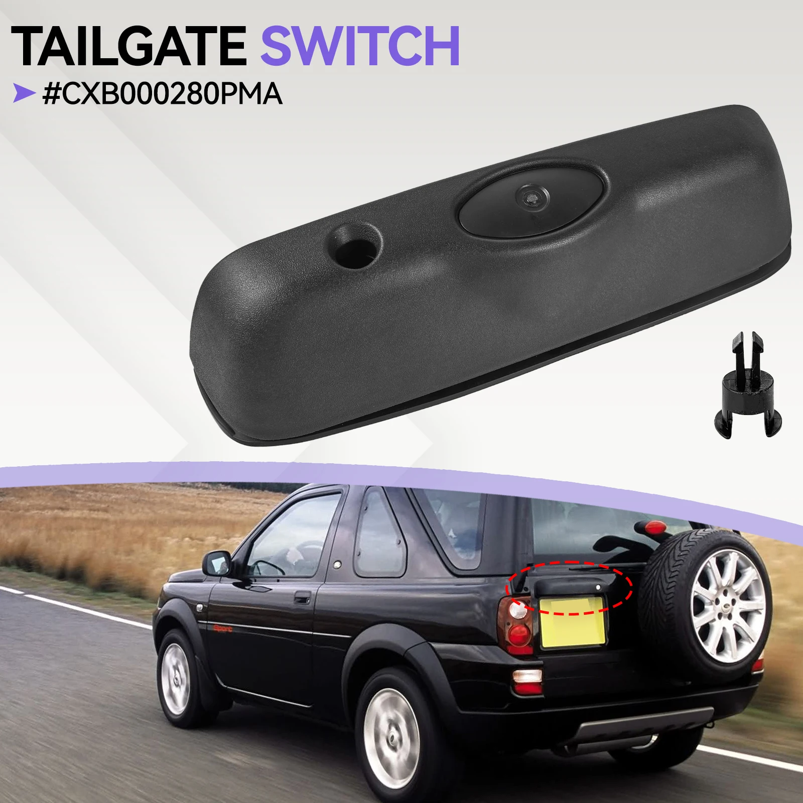Rear Black Tailgate Door Handle Assembly Release Switch For Land Rover Freelander L314 1998-2006 CXB000280PMA