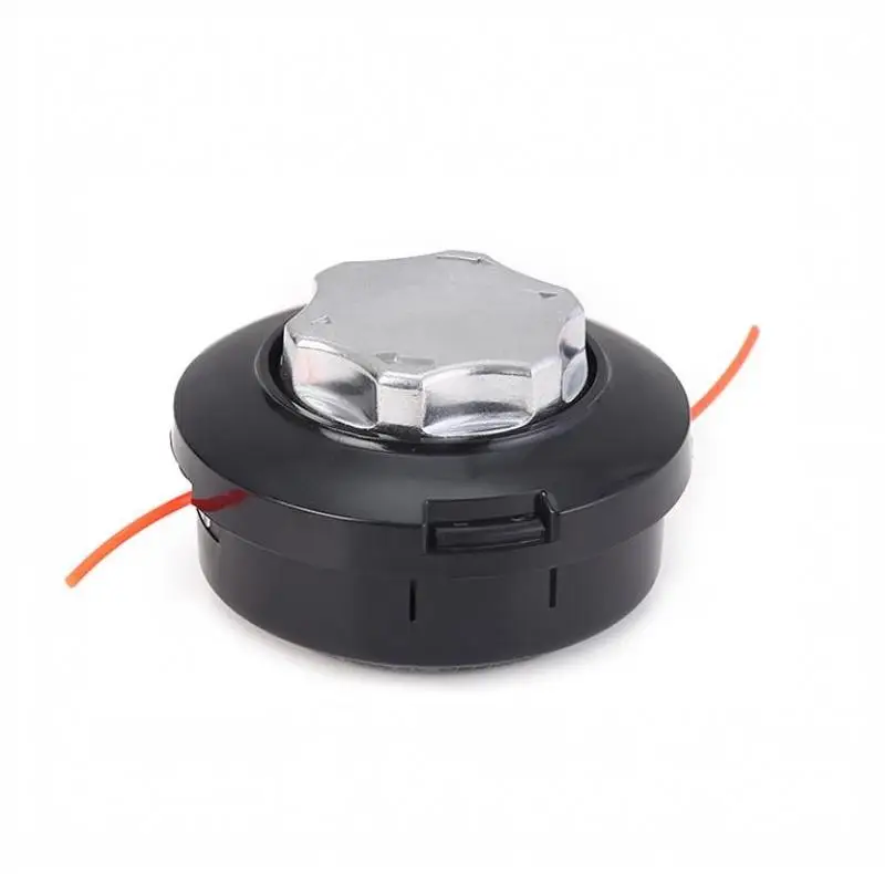 Heavy Duty Grass Trimmer Head Weather-Resistant Aluminum Cap Easy Line Feed for Home Garden Lawn Upkeep