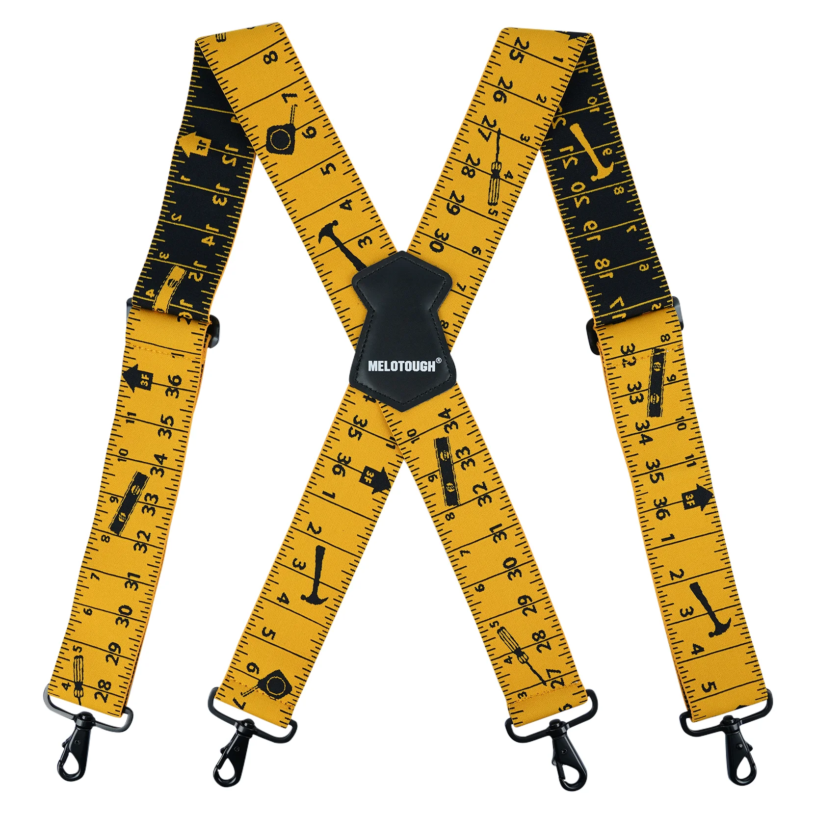 Mens Suspenders 2" Wide Adjustable and Elastic Braces X Shape With  Strong Clips - Heavy Duty Elastic Braces For Men