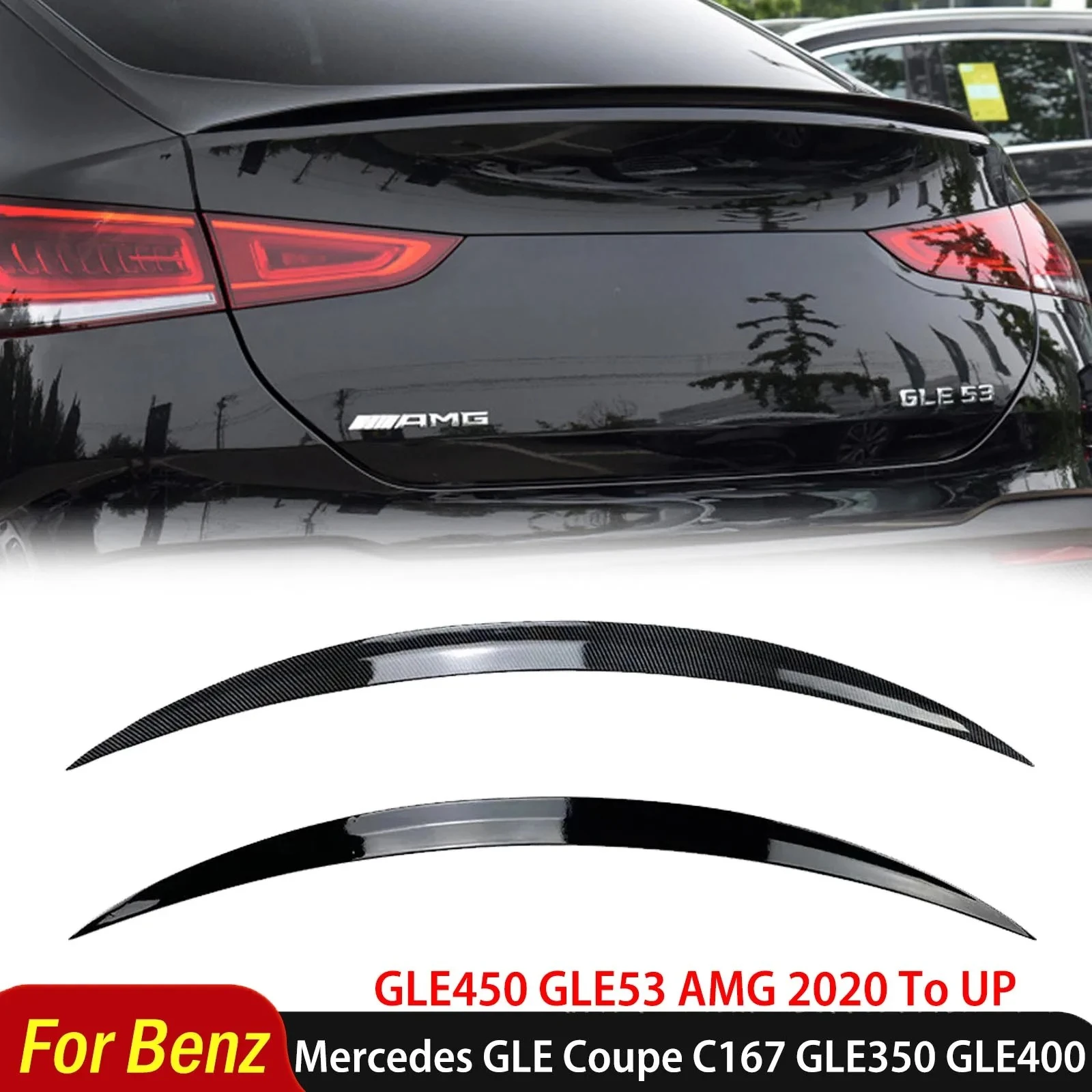 

For Mercedes Benz GLE Coupe C167 GLE350 GLE400 GLE450 GLE53 AMG 2020 To Up Rear Spoiler Wing Tail Tuning Trunk Auto Accessories