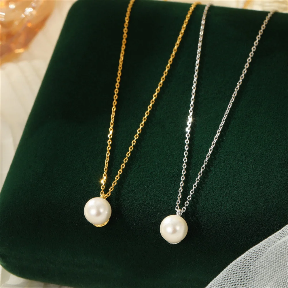 

Корейское серебряное ожерелье S925 для женщин, одинарный жемчуг, легкое роскошное высококачественное минималистское колье-цепочка на ключицу в Интернете