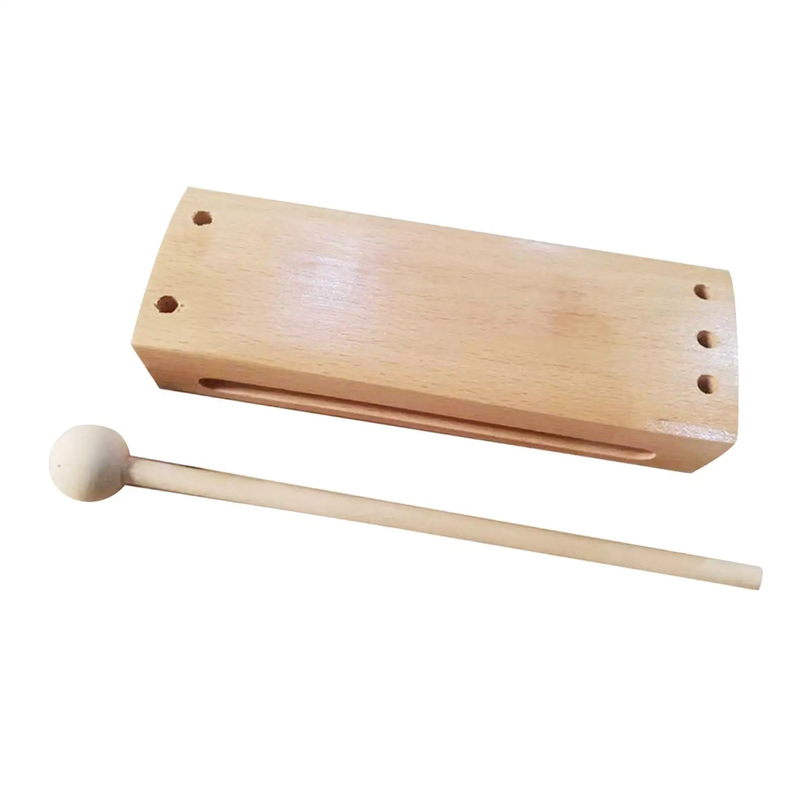 Wood Rhythm Block Musical Instrument Learning Toy Montessori Toy with Mallet Hand Eye Ability Practical Music Toy Students