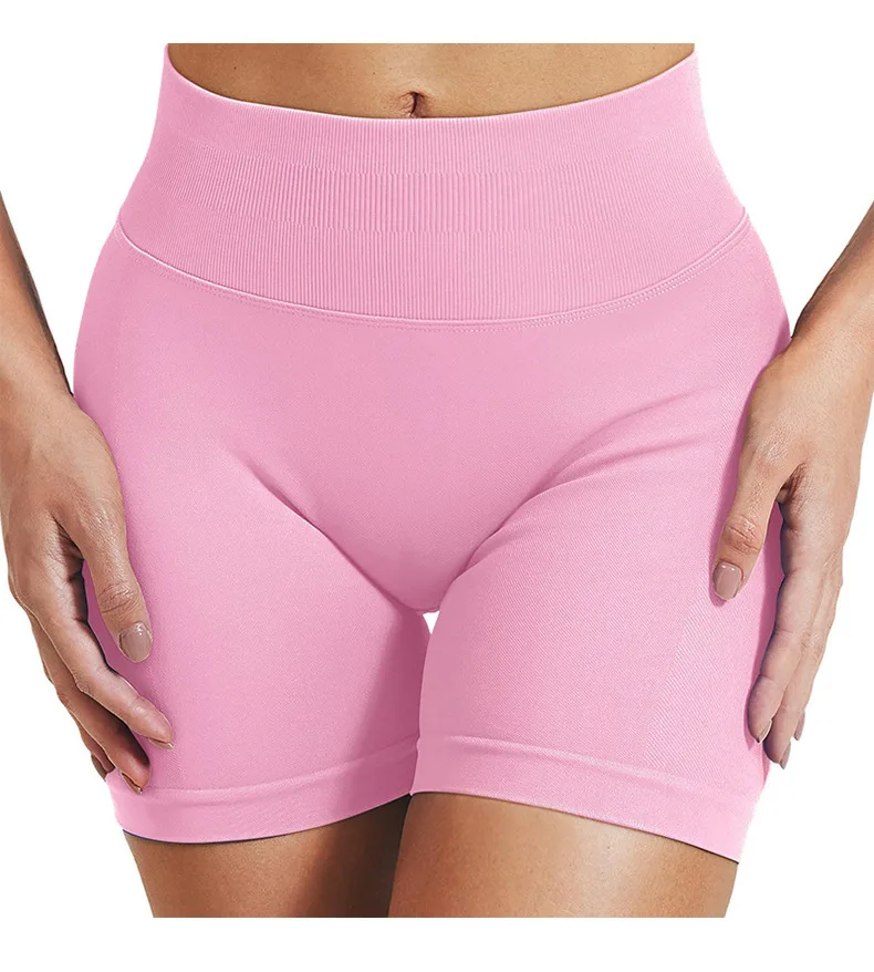 High Waisted Biker Shorts Women Booty Lifting Workout Shorts for Women 3D Seamless Gym Black Color Yoga Cycling Elastic Shorts