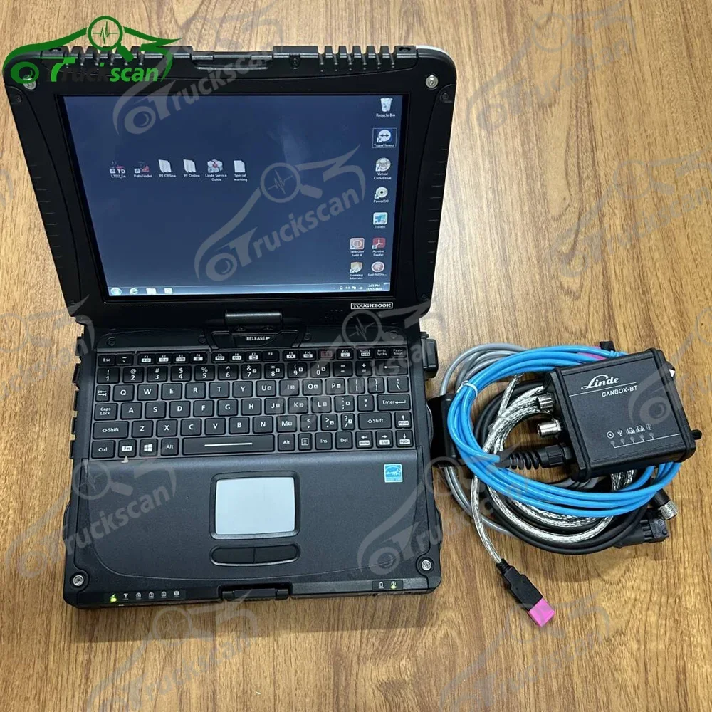 For Linde Canbox BT Electric CANBOX TO TRUCK Pathfinder LSG Forklift Professional Diagnostic Tool and cf19Laptop