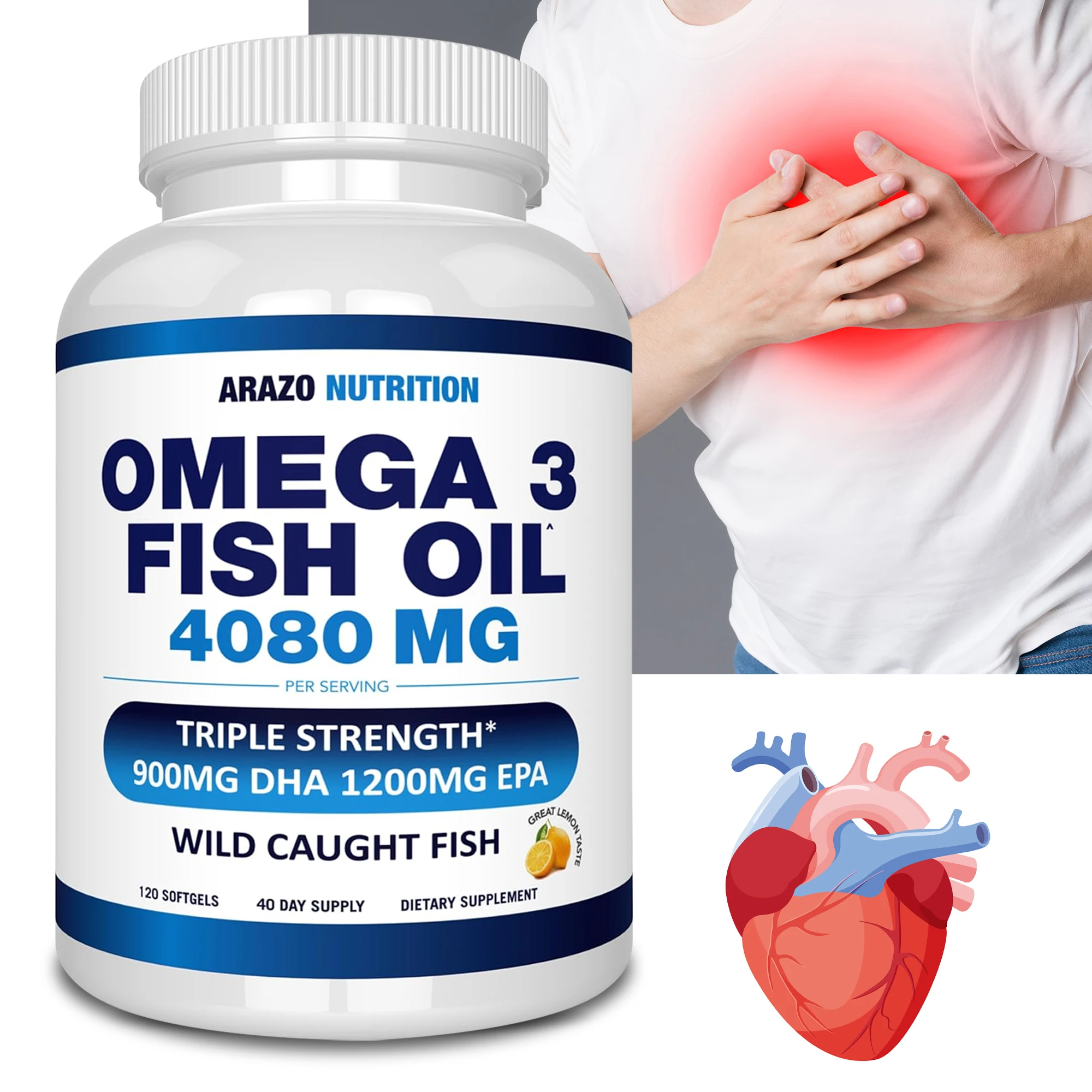 

Рыбное масло Омега 3. Содержит EPA и DHA для поддержки здоровья мозга, сердца, костей и суставов. Общая хорошая работа и иммунитет.