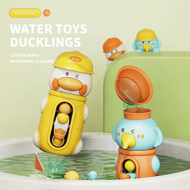 Bath Bathtub Toys for Toddlers 1 2 3 Years Old with Rotatable Waterwheel.Bathroom Water Scoop Fun Bath Toys for Toddlers